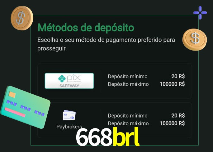 O cassino 668brl oferece uma grande variedade de métodos de pagamento